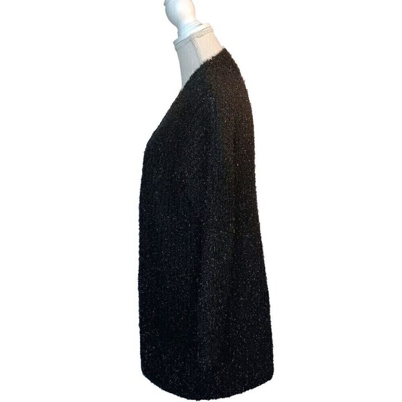 Lou & Grey for Loft Black Sparkly Oversized Open Front Cardigan Sweater Size XS - Picture 3 of 7
